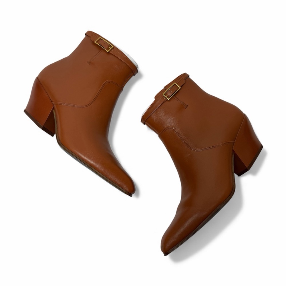 FRANCO SARTO WOMEN'S WESTERN-INSPIRED L-AMBER BROWN BOOTS SIZE  7 NEW WITH BOX